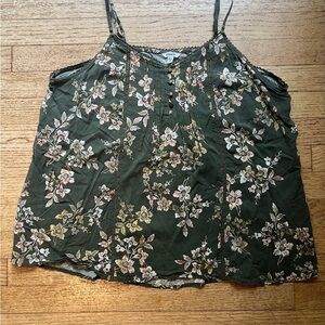 Sonoma Green Floral Flowy Tank Top